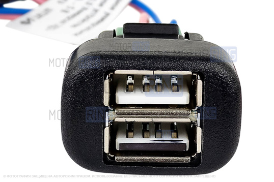 USB зарядное ШТАТ на 2 слота для ВАЗ 2108-21099, 2110-2112 с европанелью, 2113-2115, Лада Калина, Нива Тревел, Шевроле Нива 