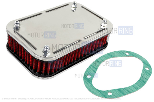 Фильтр нулевого сопротивления красный для карбюраторных ВАЗ 2101-2107, 2108-21099, 2110-2112, 2113-2115, Лада 4х4 (Нива), Ока_1