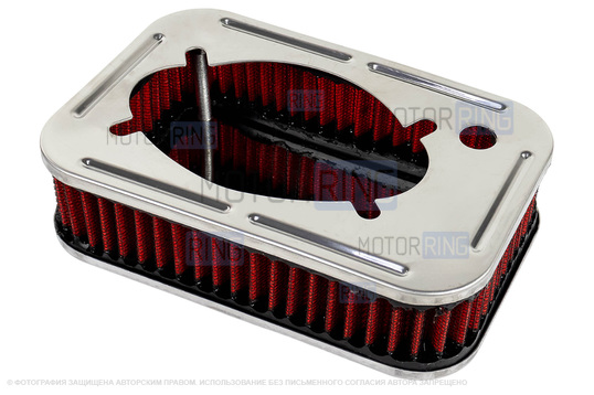 Фильтр нулевого сопротивления красный для карбюраторных ВАЗ 2101-2107, 2108-21099, 2110-2112, 2113-2115, Лада 4х4 (Нива), Ока