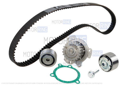 Ремкомплект ГРМ Marel с помпой Magnum для 16 кл Лада Приора, Калина, Калина 2, Гранта, Гранта FL, Ларгус, Ларгус FL, Веста, Икс Рей, Датсун