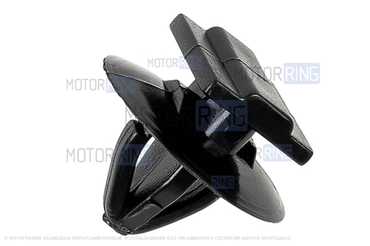 Черные пистоны крепления молдингов дверей, накладок арок, обтекателей порогов (10шт) для Лада Калина 2 Кросс, Гранта FL Кросс, Веста Кросс, Веста SW Кросс, Веста Спорт, Нива Тревел, Шевроле Нива