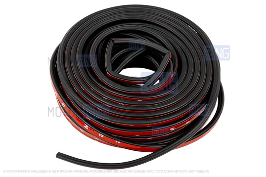 Универсальный 5-камерный уплотнитель дверей, капота, багажника Деталиус длиной 21 метр для Лада и иномарок