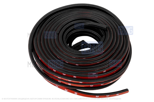 Универсальный 5-камерный уплотнитель дверей, капота, багажника Деталиус длиной 21 метр для Лада и иномарок