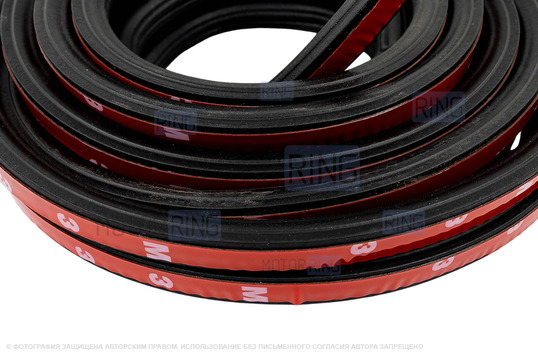 Универсальный 6-камерный уплотнитель дверей, капота, багажника Деталиус длиной 6 метров для Лада и иномарок