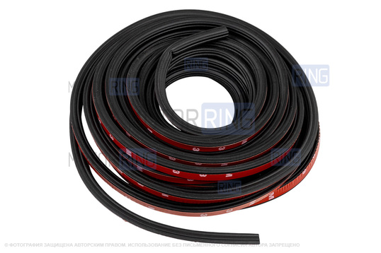 Универсальный 6-камерный уплотнитель дверей, капота, багажника Деталиус длиной 11 метров для Лада и иномарок