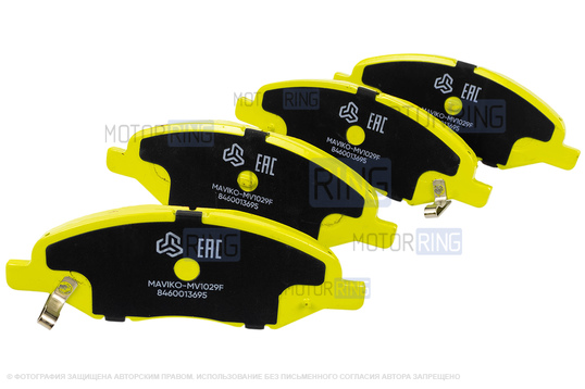 Керамические передние тормозные колодки МАВИКО Pro под китайские суппорта для Лада Веста NG, Ларгус FL с 2023 г.в., Искра, Нива Тревел с 2026 г.в.