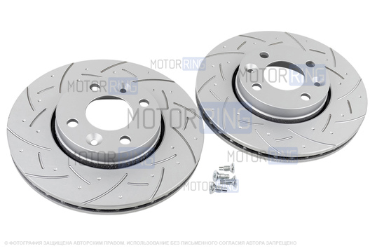 Вентилируемые передние тормозные диски МАВИКО Premium с насечками и перфорацией для Лада Веста, Веста NG, Икс Рей, Искра, Ларгус, Ларгус FL, Нива Тревел с 2026 г.в., Renault Logan, Sandero, Megane, Clio, Nissan Micra, Note, Tiida_1