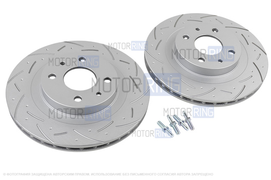 Вентилируемые передние тормозные диски МАВИКО Premium R14 с насечками и перфорацией для ВАЗ 2110-2112, Лада Гранта, Гранта FL, Калина, Калина 2, Приора, Приора 2, Датсун_1