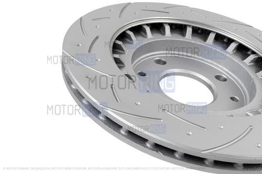 Вентилируемые передние тормозные диски МАВИКО Premium R14 с насечками и перфорацией для ВАЗ 2110-2112, Лада Гранта, Гранта FL, Калина, Калина 2, Приора, Приора 2, Датсун