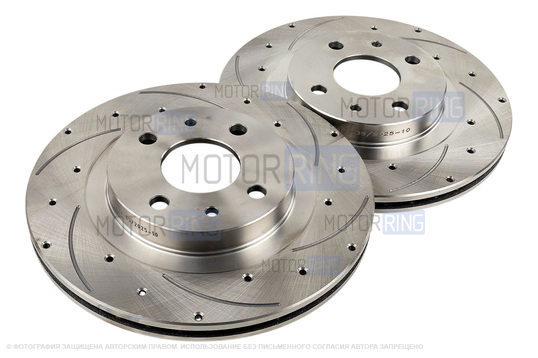 Вентилируемые передние тормозные диски SENFINECO 2112 R14 с насечками и перфорацией для ВАЗ 2110-2112, Лада Гранта, Гранта FL, Калина, Калина 2, Приора, Приора 2, Датсун_1