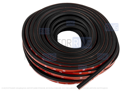 Универсальный 6-камерный уплотнитель дверей, капота, багажника Деталиус длиной 21 метр для Лада и иномарок_1