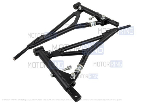 Рычаги регулируемые передние GTS с резиновыми сайлентблоками для ВАЗ 2108-21099, 2110-2112, 2113-2115, Лада Гранта, Гранта FL, Калина, Калина 2, Приора, Датсун