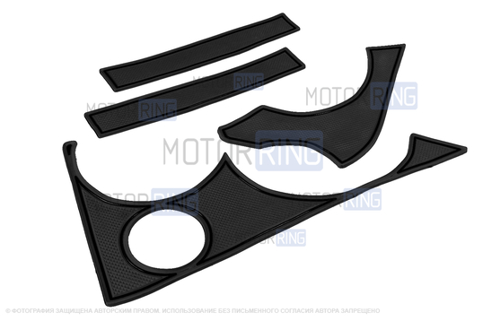 Комплект противоскользящих ковриков MR Off-Road с черной окантовкой для Шевроле Нива, Лада Нива Тревел