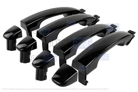 Наружные черные лаковые ручки дверей для Лада Веста, Веста NG_1