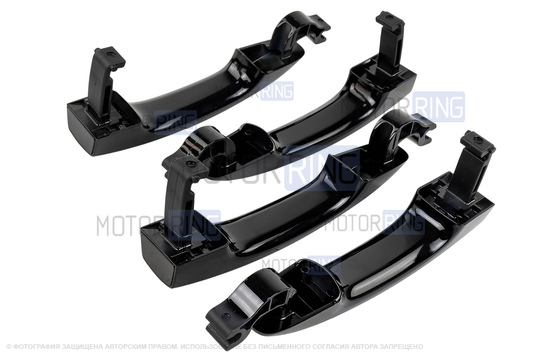 Наружные черные лаковые ручки дверей для Лада Веста, Веста NG