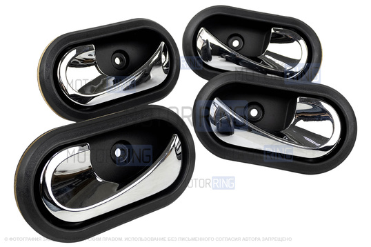 Комплект внутренних ручек передних и задних дверей с Хром крючками для Лада Ларгус, Ларгус FL_1