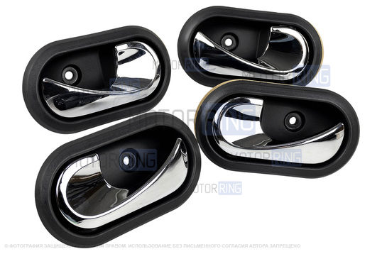 Комплект внутренних ручек передних и задних дверей с Хром крючками для Лада Ларгус, Ларгус FL