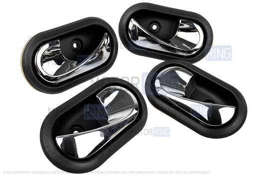 Комплект внутренних ручек передних и задних дверей с Хром крючками для Лада Ларгус, Ларгус FL