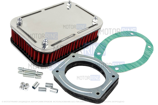 Ремкомплект воздушного фильтра с красным фильтром нулевого сопротивления для карбюраторных ВАЗ 2101-2107, 2108-21099, 2110-2112, 2113-2115, Лада 4х4 (Нива), Ока_1