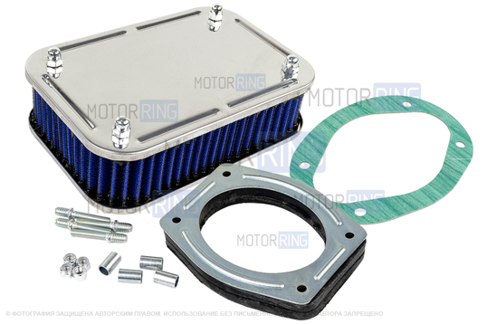 Ремкомплект воздушного фильтра с синим фильтром нулевого сопротивления для карбюраторных ВАЗ 2101-2107, 2108-21099, 2110-2112, 2113-2115, Лада 4х4 (Нива), Ока_1