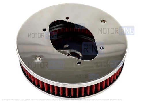 Ремкомплект воздушного фильтра с красным круглым фильтром нулевого сопротивления для карбюраторных ВАЗ 2101-2107, 2108-21099, 2110-2112, 2113-2115, Лада 4х4 (Нива), Ока