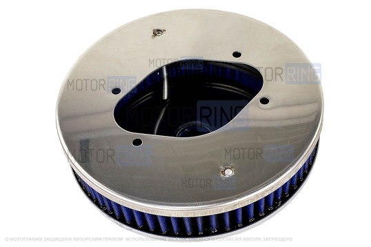 Ремкомплект воздушного фильтра с синим круглым фильтром нулевого сопротивления для карбюраторных ВАЗ 2101-2107, 2108-21099, 2110-2112, 2113-2115, Лада 4х4 (Нива), Ока