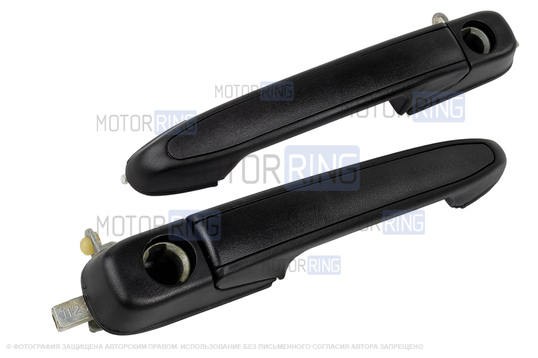 Наружные ручки передних дверей с личинками замка для Лада Калина, Калина 2, Гранта, Гранта FL, Нива Тревел, Шевроле Нива