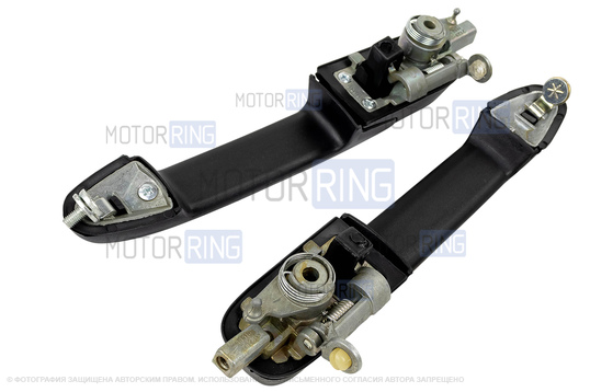 Наружные ручки передних дверей с личинками замка для Лада Калина, Калина 2, Гранта, Гранта FL, Нива Тревел, Шевроле Нива