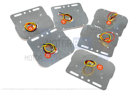 Боковые диодные габаритные фонари (12v) 6шт с подсветкой колеса в железном корпусе для грузового транспорта