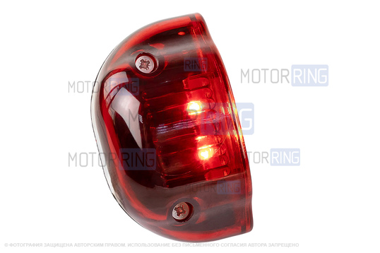 Диодный красный фонарь освещения номерного знака АвтоСфера ПН-01022 LED (Волна) для грузового транспорта