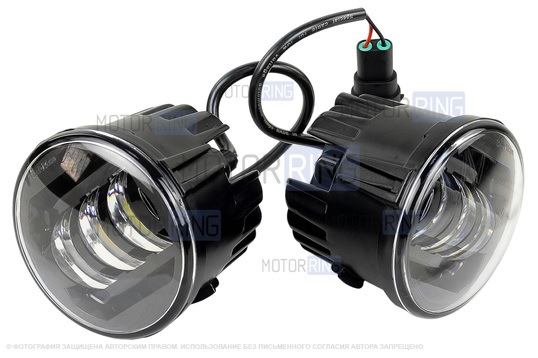 Двухцветные диодные ПТФ Sal-Man 29W 4600lux (бело-синий 6000К и желтый 3000К) для Ниссан, Инфинити