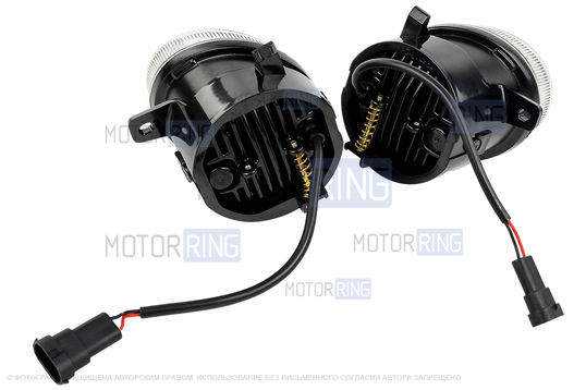 Двухцветные диодные ПТФ Sal-Man 29W 4600lux (бело-синий 6000К и желтый 3000К) для Ауди А4, А5, А6, Q5
