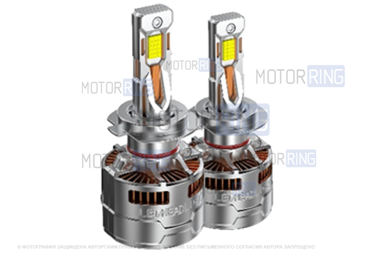 Светодиодные лампы S2 Sal-Man 240W 6000K 52000lux с цоколем H4, H19, защитой от перегрева и возможностью регулировки мощности