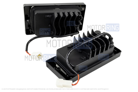 Светодиодные ПТФ Sal-Man 29W 4600lux 3 полосы двухцветные (бело-синий 6000К и желтый 3000К) для ВАЗ 2110-2112, 2113-2115, Шевроле Нива до рестайлинга 2009 года