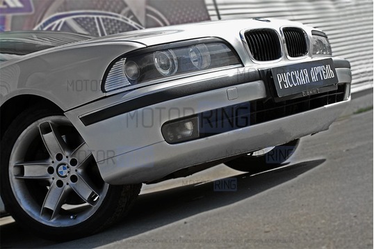 Реснички-накладки на передние фары под покраску для BMW 5 (E39) рестайлинг 2001-2004 г.в.