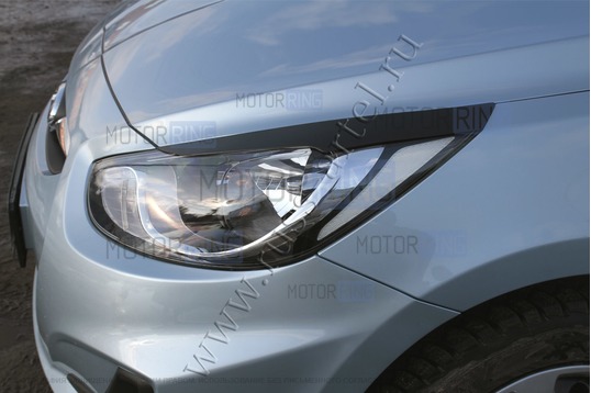 Реснички-накладки на передние фары под покраску для Hyundai Solaris седан 2010-2014 г.в.