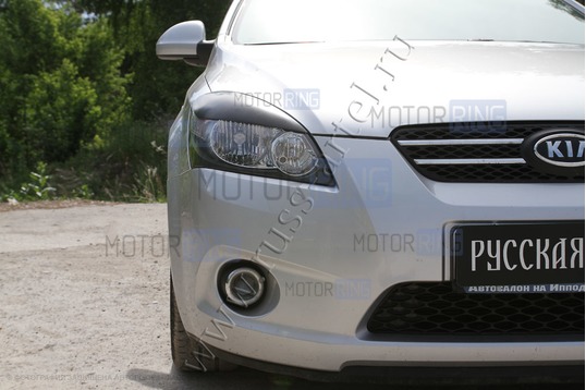 Реснички-накладки на передние фары под покраску для KIA Ceed хэтчбэк 2007-2010 г.в.