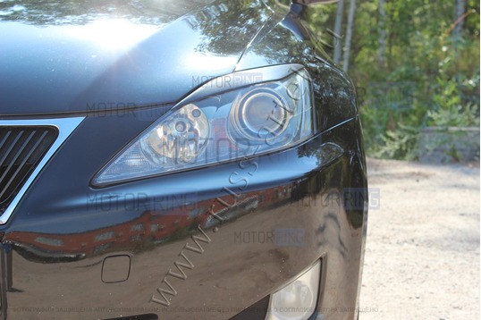 Реснички-накладки на передние фары под покраску для Lexus IS 250 2005-2010 г.в.