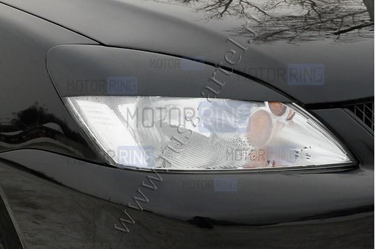 Реснички-накладки на передние фары (широкие) под покраску для Mitsubishi Lancer 9 2005-2007 г.в.