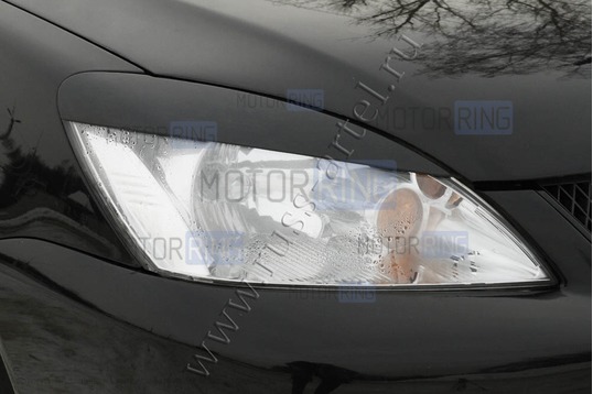 Реснички-накладки на передние фары под покраску для Mitsubishi Lancer 9 2005-2007 г.в.