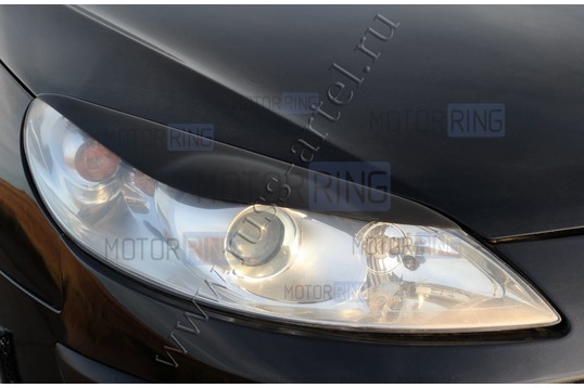 Реснички-накладки на передние фары Русская Артель под покраску для Peugeot 407 2004-2010 г.в.