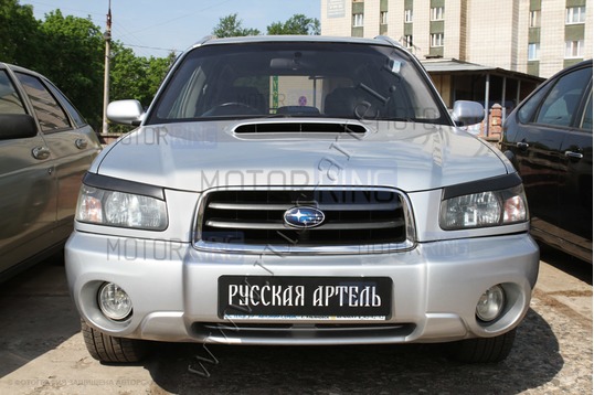 Реснички-накладки на передние фары под покраску для Subaru Forester 2002-2005 г.в.