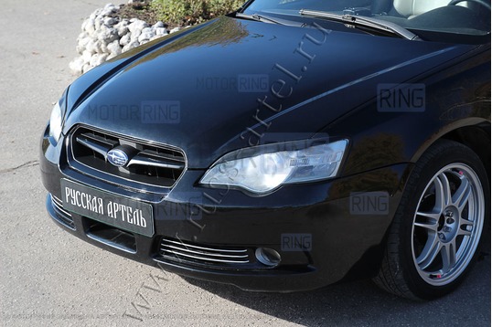 Реснички-накладки на передние фары под покраску для Subaru Legacy 2003-2006 г.в.