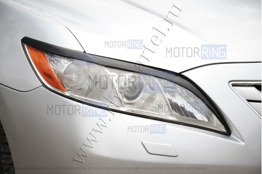 Реснички-накладки на передние фары Русская Артель под покраску для Toyota Camry V40 2006-2009 г.в.