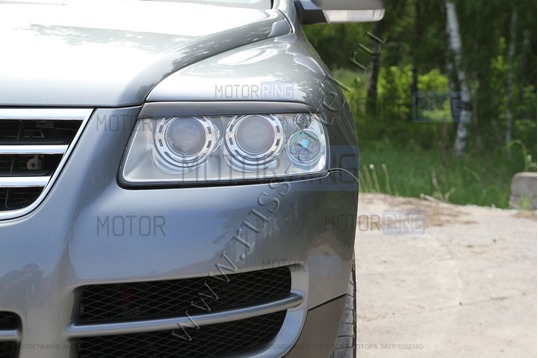 Реснички-накладки на передние фары Русская Артель под покраску для Volkswagen Touareg 2002-2006 г.в._1