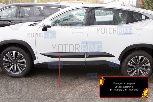 Молдинги на двери Русская Артель для Jetour Dashing с 2022 г.в.