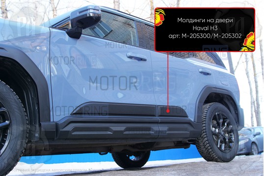 Молдинги на двери Русская Артель для Haval H3 2024-2026 г.в.