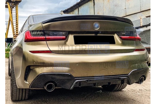 Черный лаковый диффузор заднего бампера INMAX в стиле М-Performance 320 для BMW 3 (G20)_1