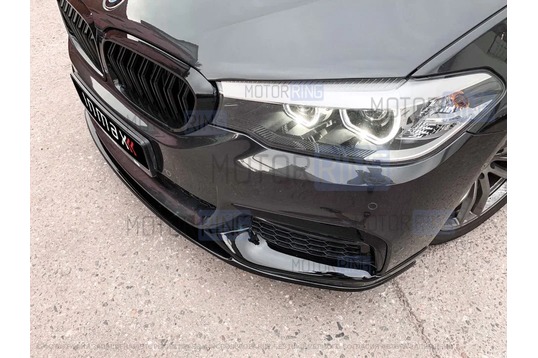 Черный лаковый сплиттер переднего бампера INMAX для BMW 5 (G30)
