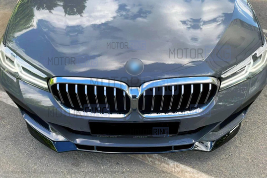 Черный лаковый сплиттер переднего бампера INMAX для BMW 5 (G30, G31)